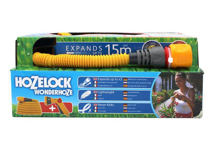 Hozelock Wonderhoze 15M - Lightweight Hose with Multi Spray Gun