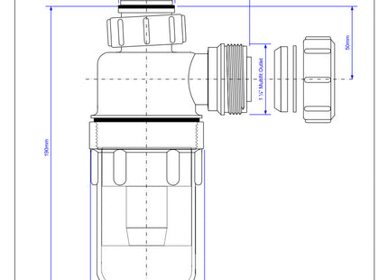 McAlpine A10R 75mm Water Seal Resealing Bottle Trap with Multifit Outlet 1¼"