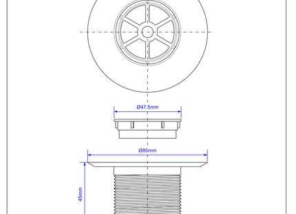 McAlpine STW85CPL Long Waste for STW 1½" Shower Traps