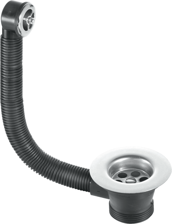 McAlpine FSW2PC Sink Combined Waste and Overflow - Chrome Plated Overflow Grid 1.5" x 85mm Flange