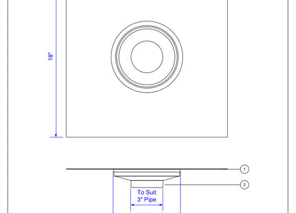 McAlpine Slate with Aluminium Base Measurement 18'' × 18'' for Pipe Size 3'' RS4