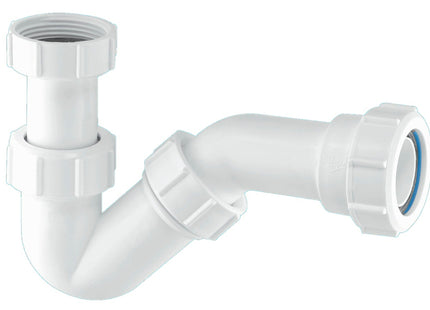 McAlpine BT2 19mm Water Seal Adjustable Inlet Tubular Swivel 'P' Trap with Multifit Outlet
