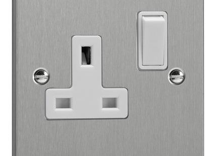 Varilight 1-Gang 13A Double Pole Switched Socket  Brushed Silver