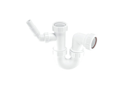 McAlpine WM14 75mm Water Seal Tubular Swivel 'P' Trap with 1½" Multifit Outlet and 135° swivel inlet connection for the discharge from a domestic appliance