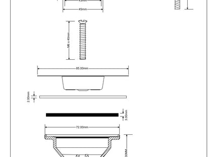 McAlpine BSW3PC Centre Pin Sink Waste: 85mm Stainless Steel Flange with Plug