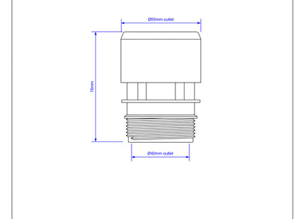 McAlpine VP1W Ventapipe 25 Air Admittance Valve with 1½" BSP thread on outlet