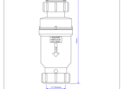 McAlpine MACVALVE-1 Self Closing Waste Valve - Loose Nut x Compression