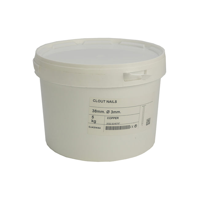 Unifix Copper Clout Nails 30 x 3.35mm - 5kg Tub