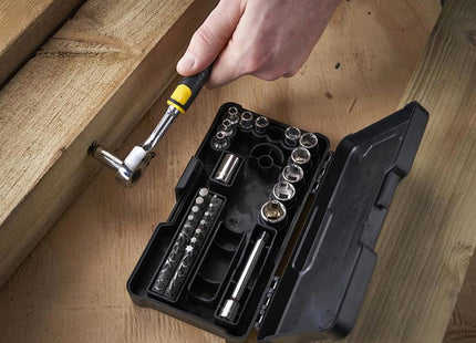 Stanley Hand Tools 1/4In Compact Socket Set, 37 Piece