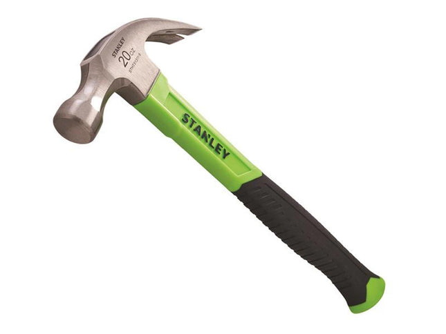 Stanley Hand Tools Fibreglass Hi-Vis Claw Hammer 567G (20Oz)