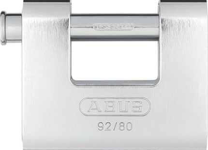 ABUS Mechanical 92/80Mm Monoblock Brass Body Shutter Padlock
