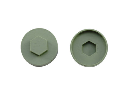 JCP Fixings Moorland Green (12B21) Coloured Cover Caps - 16mm (Box of 1000)