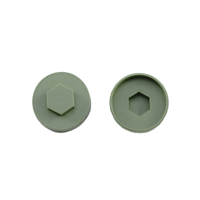 JCP Fixings Moorland Green (12B21) Coloured Cover Caps - 16mm (Box of 1000)