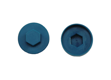 JCP Fixings Ocean Blue (18C39) Coloured Cover Caps - 19mm (Box of 1000)