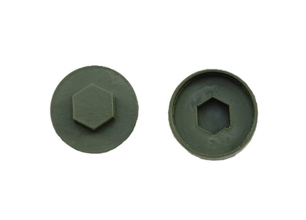 JCP Fixings Olive Green (12B27) Coloured Cover Caps - 19mm (Box of 1000)