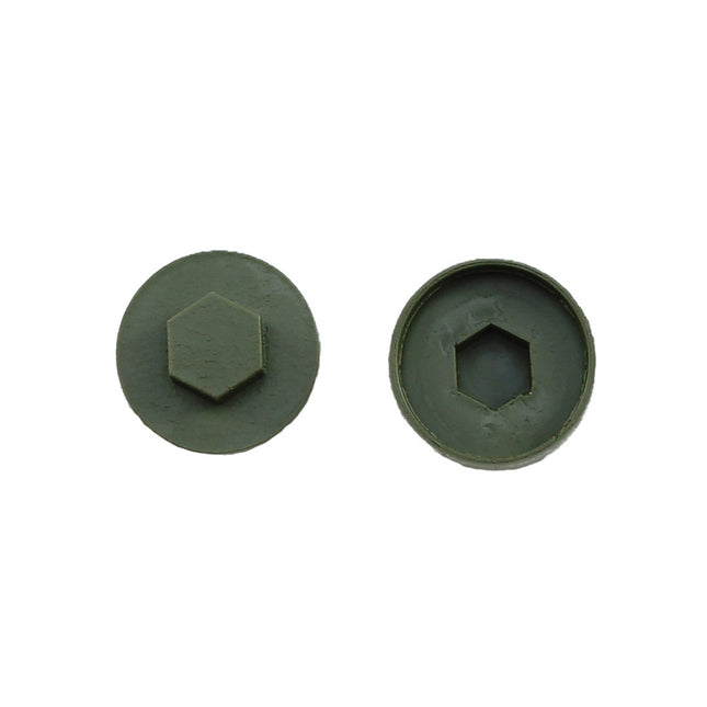 JCP Fixings Olive Green (12B27) Coloured Cover Caps - 19mm (Box of 1000)