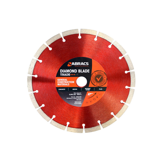 Abracs Diamond Blade Trade 230 x 10 x 22mm - ABABDD230M