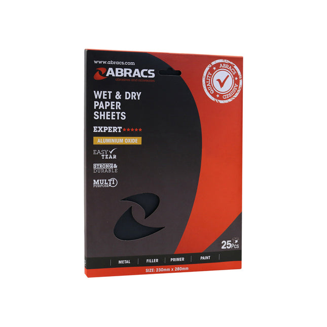 Abracs Waterproof Paper Sheets - 230 x 280mm x 120 Grit (Box of 25)