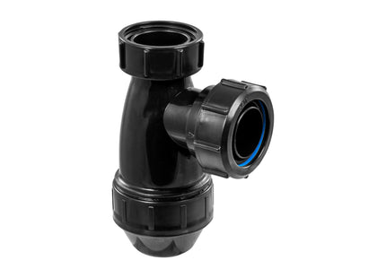 McAlpine E10-BL Black 1.25" Shallow Bottle Trap for Basins | Modern Bathroom Waste Trap | Space-Saving Design | Durable High-Quality Construction