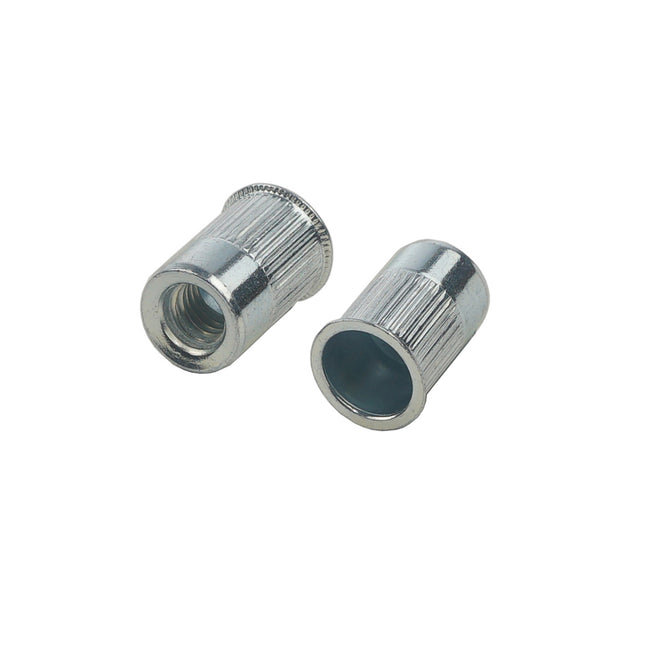 JRP Riveting Products M6 x 14.7 (0.7-4.2) Steel Reduced Head Round Us Knurled Body Open End JRP Rivet Nuts (Box of 500)