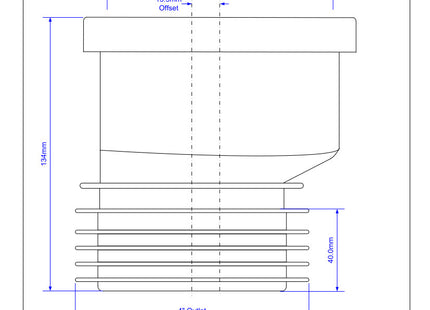 McAlpine DC1BL-OS Black 4"/110mm 14mm Offset Drain Connector