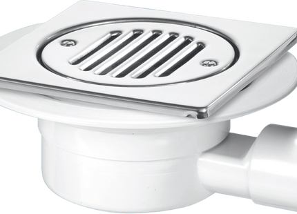 McAlpine VSG1T6SS Valve Shower Gully, Tile with removable Grid, 1½" Horizontal Outlet