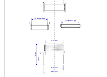 McAlpine Straight Connector ABS to Matt Black Brass
