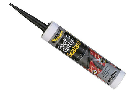 Everbuild Everflex Roof and Gutter Sealant, Butyl-Based Sealant and Adhesive for Roofing, Excellent Weathering Properties Black 295 ml (Pack of 4)