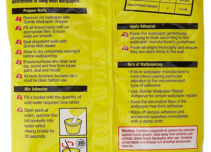 Solvite All Purpose Wallpaper Paste Sachet 10 Roll