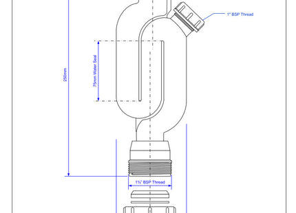 McAlpine Y10 75mm Water Seal Straight Through Trap with Multifit Outlet and Two Cleaning Eyes