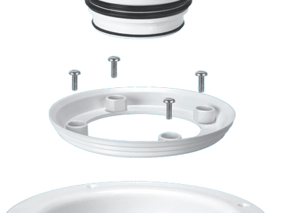 McAlpine VSG1WH-NSC Valve Shower Gully, White Plastic Clamp Ring and Cover Plate, 1½" Horizontal Outlet