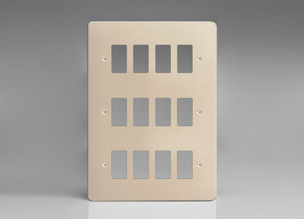 Varilight 12-Gang Grid Plate (Triple Twin Plate) Satin Finish