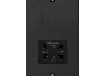 Varilight Dual Voltage Shaver Socket 230V/115V Matt Black
