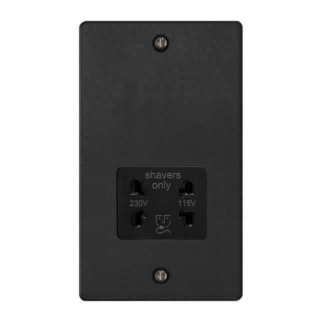 Varilight Dual Voltage Shaver Socket 230V/115V Matt Black