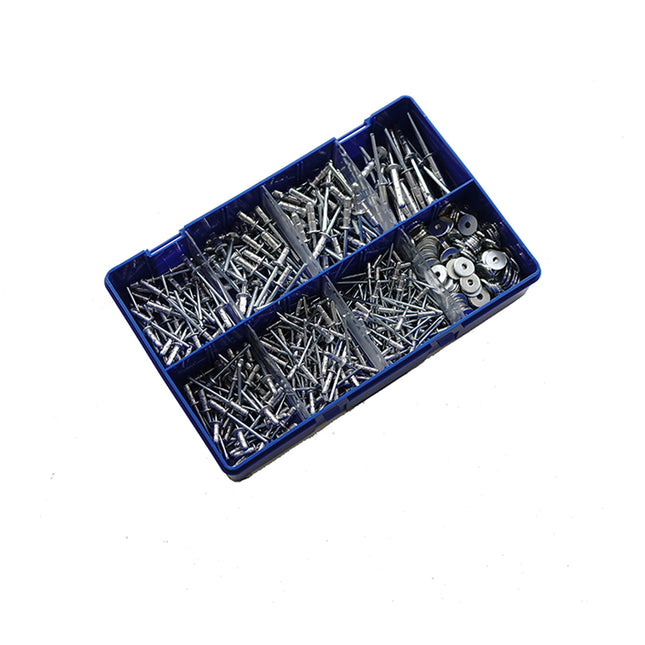 Kitmaster Aluminium Blind Rivets & Washers Kit 1/8"-3/16" Bright Zinc Plated - KM105166
