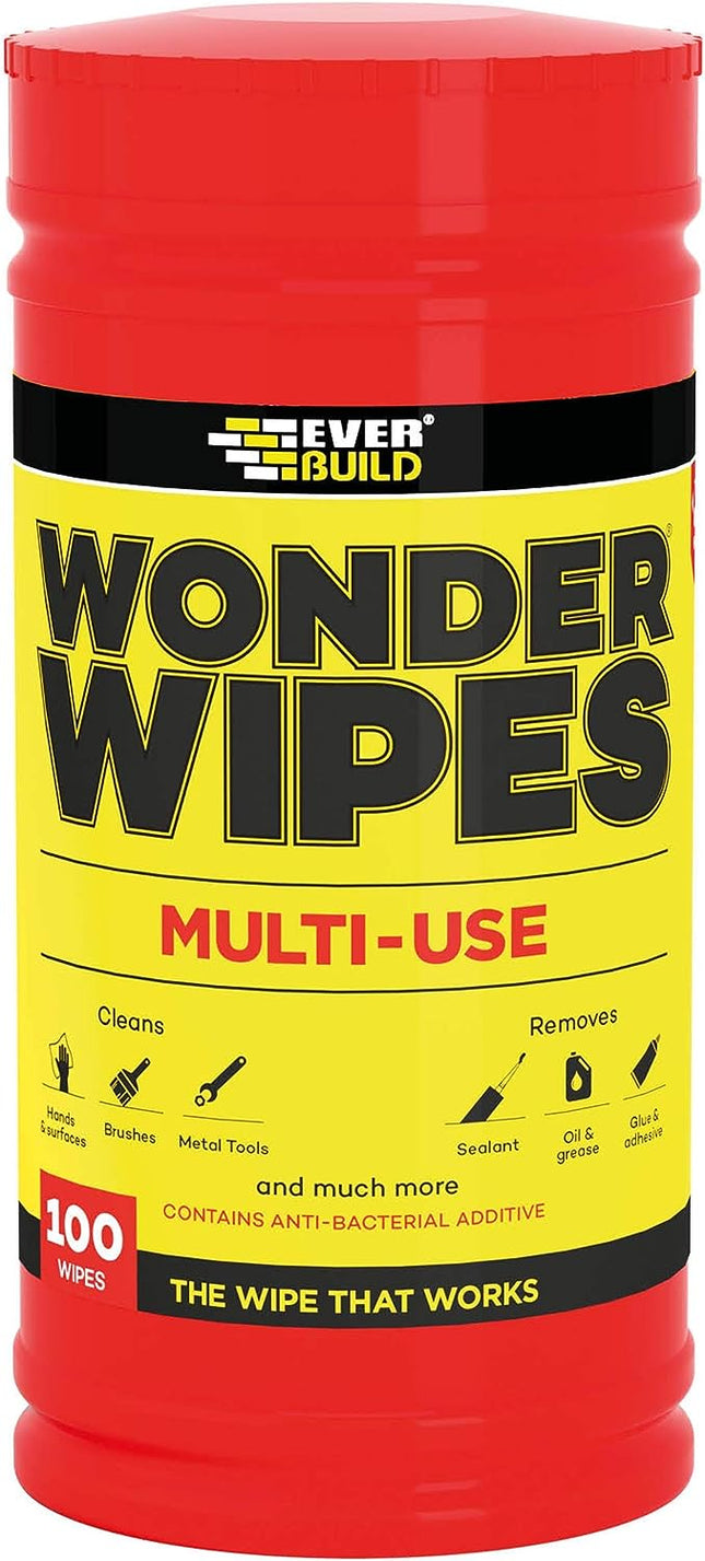 Everbuild Wonder Wipes Trade Tub Of 100 (5 Pack) (600 Wipes)