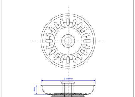 McAlpine BSKTOP Basket Strainer Waste Plug - Rubber Seal