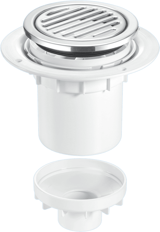 McAlpine TSG2-R125SS 75mm Water Seal Trapped Gully, Tile/Grating with removable Grid, 110mm Vertical Outlet and 110mm x 2" Reducer