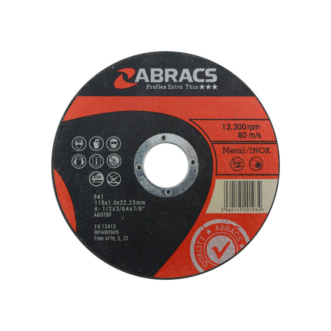 Abracs Proflex Extra Thin Cutting Disc Inox - 115 x 1.0mm (Box of 10)