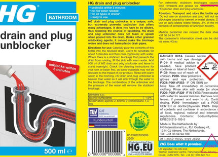 HG Drain and Plug Unblocker 500ml