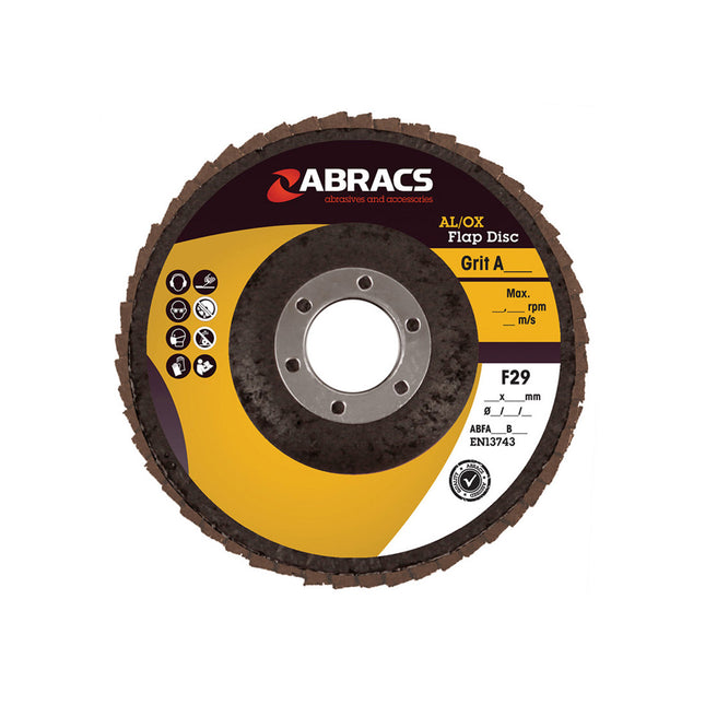Abracs Flap Disc Aluminium Oxide - 115mm x 120g (Box of 5)