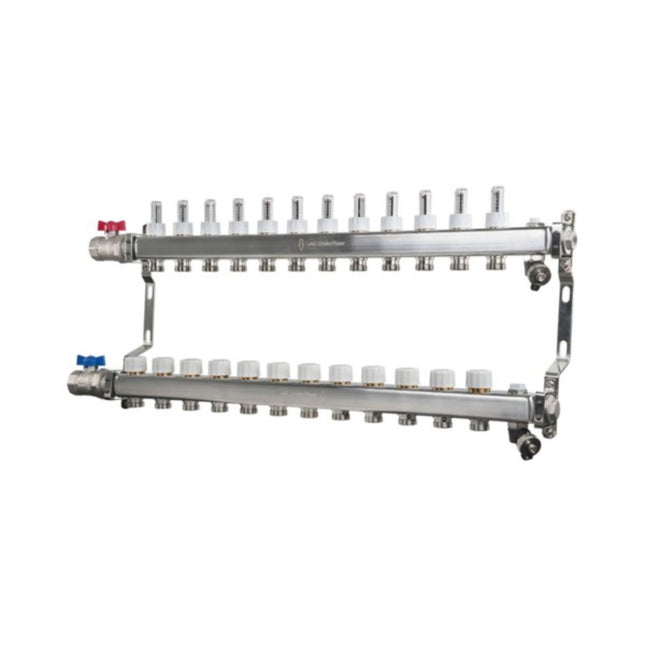 John Guest Speedfit UFH Euroconus Manifold BVAL 12 Port - JGUFHMAN12E - For Efficient Heating