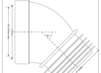 McAlpine WC-CON16 45° Angle Rigid WC Connector