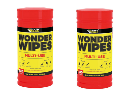 Everbuild Wonder Wipes Trade Tub Of 100 (2 Pack) (200 Wipes)