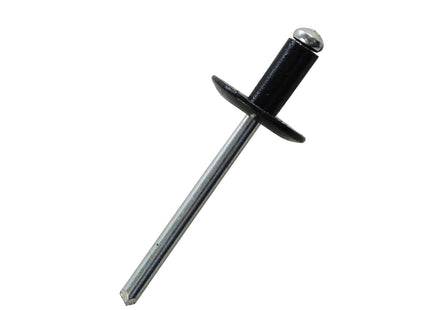 JRP Riveting Products 3.2 x 10mm Aluminium / Steel Large Flange Head Black Ral 9005 JRP Rivets (Box of 500)