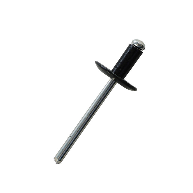 JRP Riveting Products 4.0 x 12mm Aluminium / Steel Large Flange Head Black Ral 9005 JRP Rivets (Box of 500)