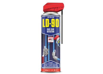 Action Can LD-90 Gas Leak Detector Twin Spray 500ml - Q99LD90004000015000 - Perfect for Home and Trade Use