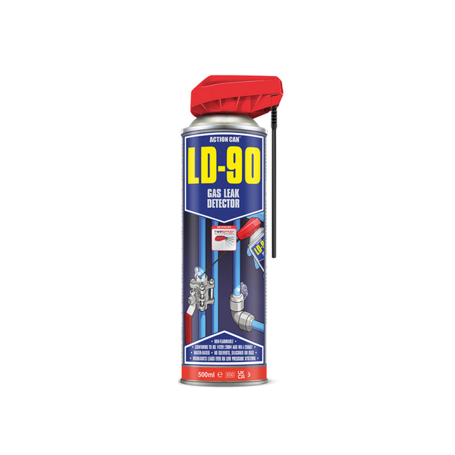 Action Can LD-90 Gas Leak Detector Twin Spray 500ml - Q99LD90004000015000 - Perfect for Home and Trade Use