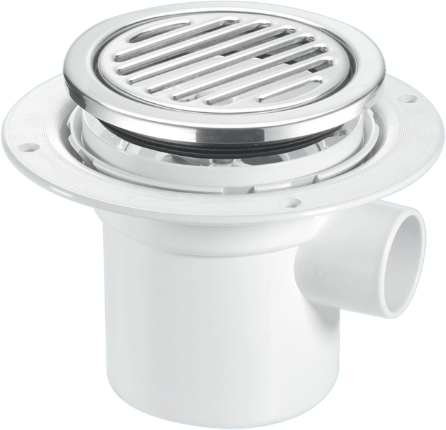 McAlpine TSG3-R125SS 75mm Water Seal Trapped Gully, Tile/Grating with removable Grid, 1½" Side Inlet for waste pipe and 110mmØ or 1½" Vertical Outlet