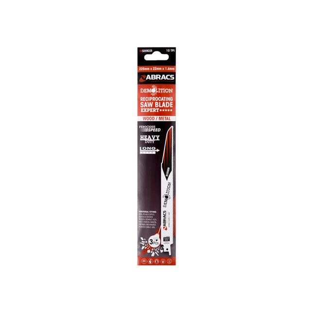 Abracs Reciprocating Saw Blade For Demolition 225mm - ABRBSDEM225